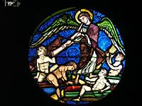 Paris, Sainte Chapelle, Vitrail ancien, Resurrection des morts (Paris, musee de Cluny)